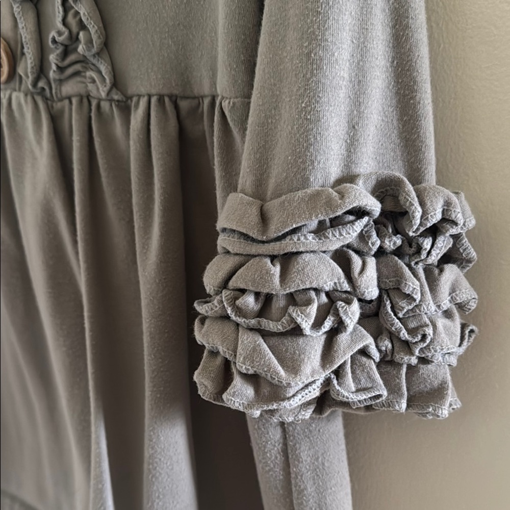 Gray Ruffled Kids Top - Picture 4 of 5